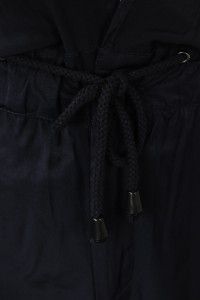 U377 makes pure color dark blue drawstring yoga sweatpants with wide waist, rubber bands and long feet. Combed sweatpants sweatpants franchise store 100% Tencel detail view-2